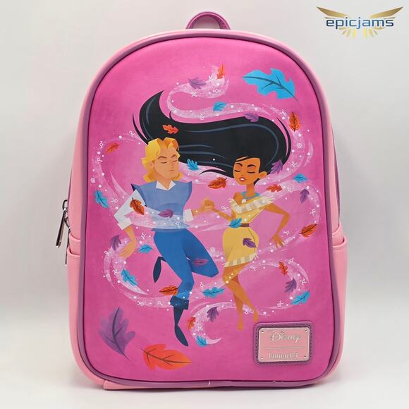 Loungefly Disney Pocahontas Colors of the Wind Pink Mini Backpack New - Picture 1 of 5